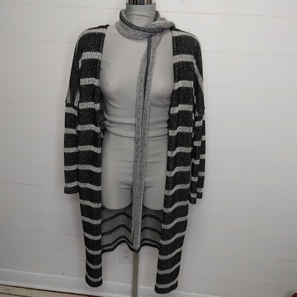 Derin wool blend striped open cardigan size S